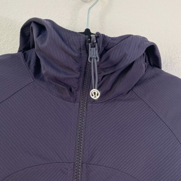 Lululemon Womens 8 Flux Jacket Reversible Zip Up Hooded Navy - Picture 5 of 16